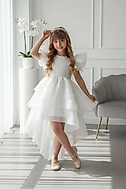 Kloş Kabarık Kuyruklu Katkat Şifon Lüx Çocuk Abiye ABY229