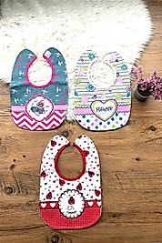 Kız bebek 3 lü Mama önlüğü su geçirmez pamuklu